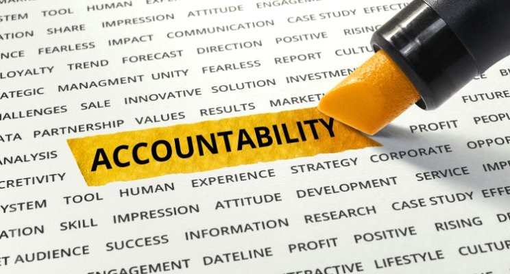 Printed paper with the word Accountability highlighted
