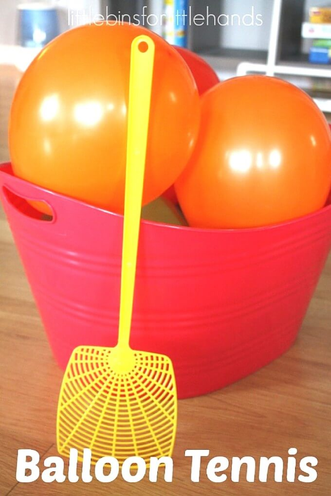 Balloons in a bucket | Balloon Tennis