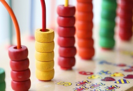 Child's colorful counting toy