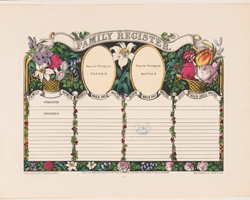 photo of a family register to track genealogy