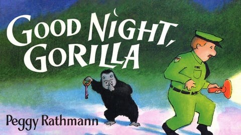 Good Night, Gorilla - Man Searching for a Gorilla With Flashlight Illustration