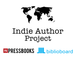 Indie Author Project, Pressbooks and Biblioboard logos