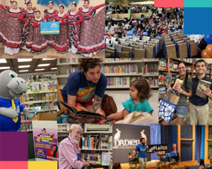 Library customers enjoying the Library