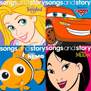 Songs and Story featuring Tangled, Cars, Mulan, and Finding Nemo