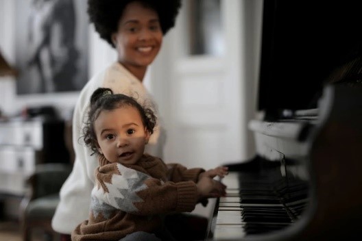 Child playing piano