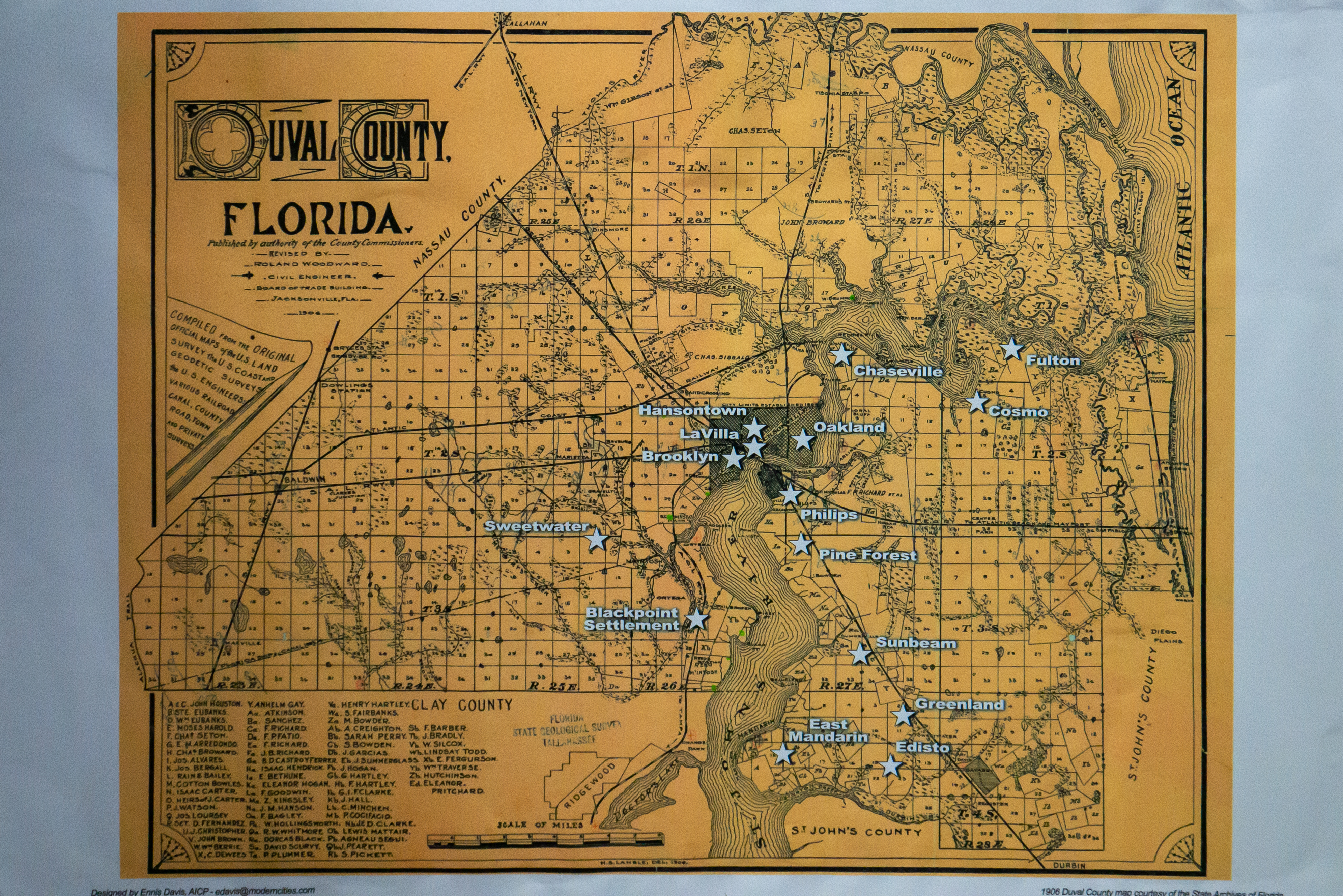 map of Gullah Geechee communities in Jacksonville