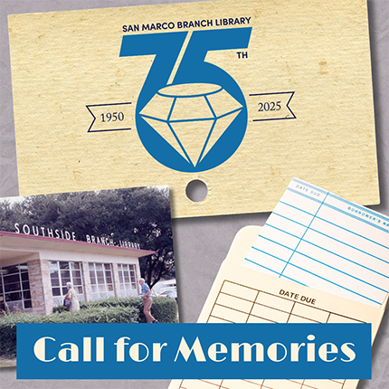graphic image for the San Marco Library 75th Anniversary Time capsule event