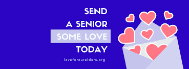 Envelope with hearts - Send a senior some love today. loveforourelders.org