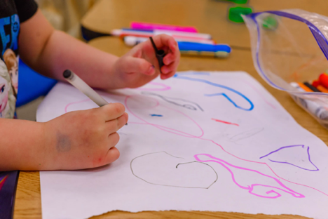 A Child's Marker Drawing on Paper