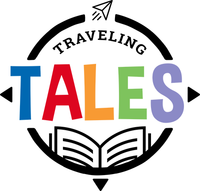 Traveling Tales at the Library logo