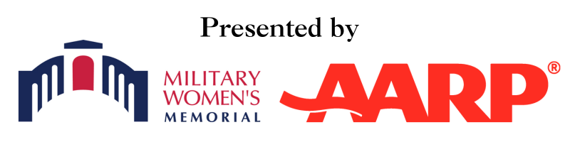 logos for Military Women's Memorial and AARP