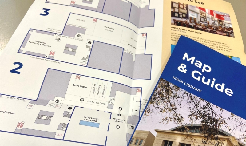 A photo of the Map and Guide of Main Library (brochure).