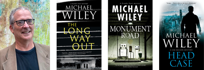 Michael Wiley author photo and three book covers