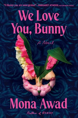 Book cover for "We Love You, Bunny" features a bunny mask made out of flowers