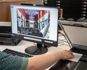 person using the equipment in the Memory Lab