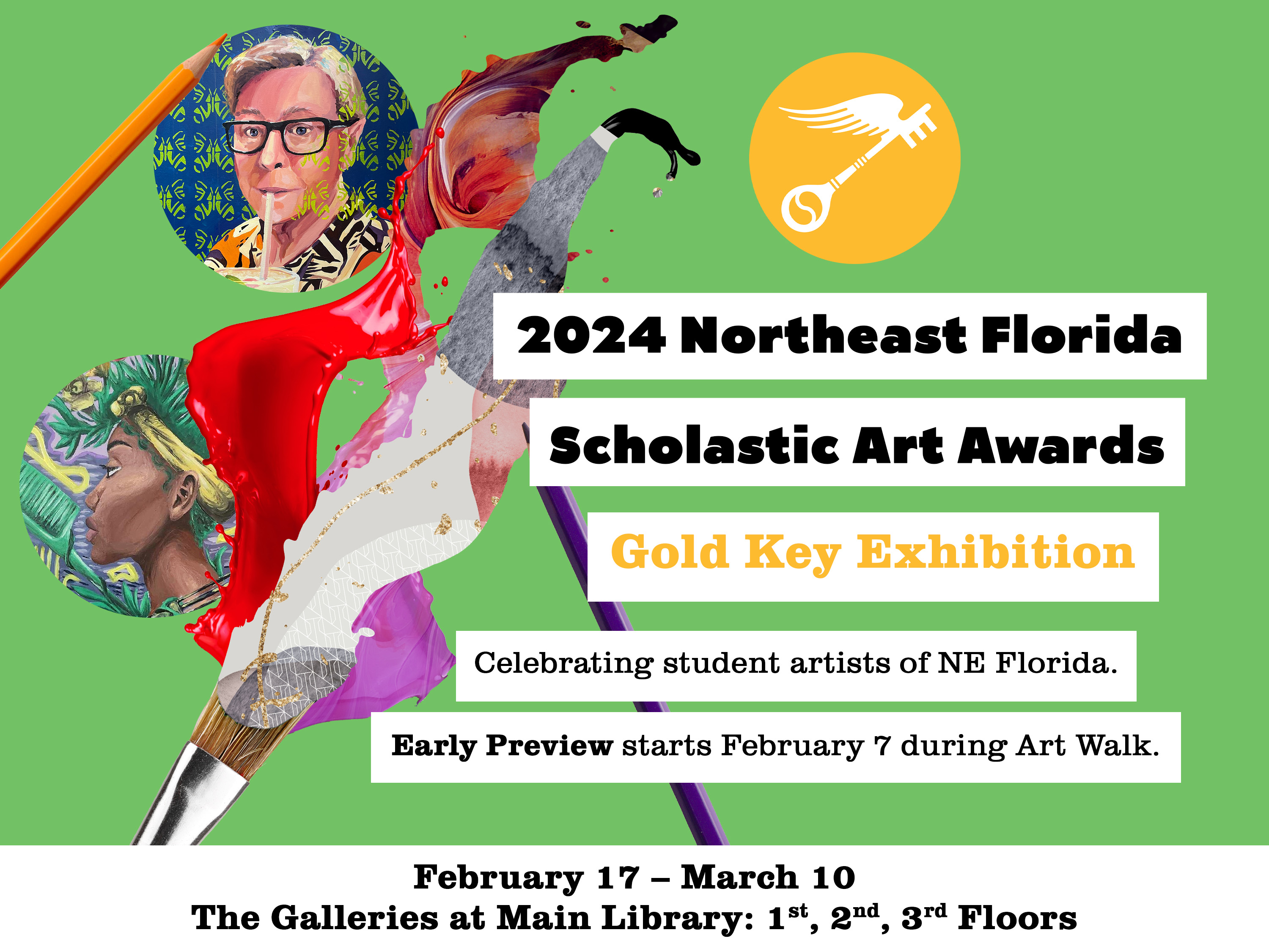 February Art Walk Early Preview of NE Florida Scholastic Art Awards