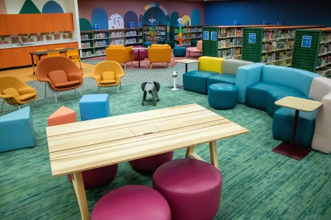 Photo of seating in the center of the space