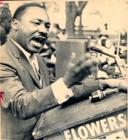 King speaking in Birmingham in 1966
