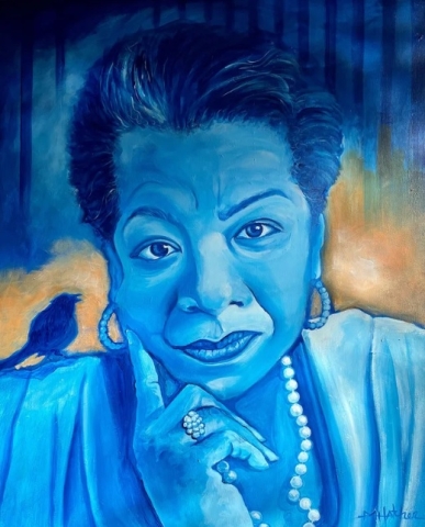 Freedom Song, a portrait of Maya Angelou by Artist Marsha Hatcher in Acrylic