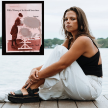 Author Dorsey Craft with the cover of her book A Brief History of Accidental Inventions