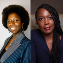 Side by side photos of authors Brianna Ellis and Terah Shelton Harris