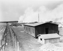 Image of a Holocaust camp building