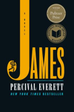 James by Percival Everett James by Percival Everett. The J on the book cover is larger and has a hidden man carrying a sack tied to a stick.
