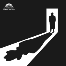 Image of a detective standing in a doorway, casting a shadow