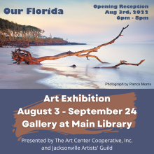 Our Florida Art Exhibition August 3 through September 24 in the Gallery at Main Library