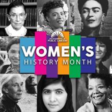 Women's History Month with a photo collage of famous women