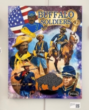 Buffalo Soldiers, mixed media painting by Laurence Walden