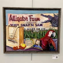 Alligator Farm postcard style painting