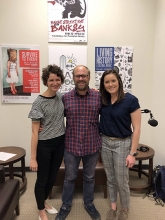 Hurley and Jenna with Robert Reid. Former Second City improviser, owner of Mirth Creative Co, and leader of improv troupe Spotlight Giant.