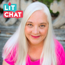 Sheila Athens photo with Lit Chat logo